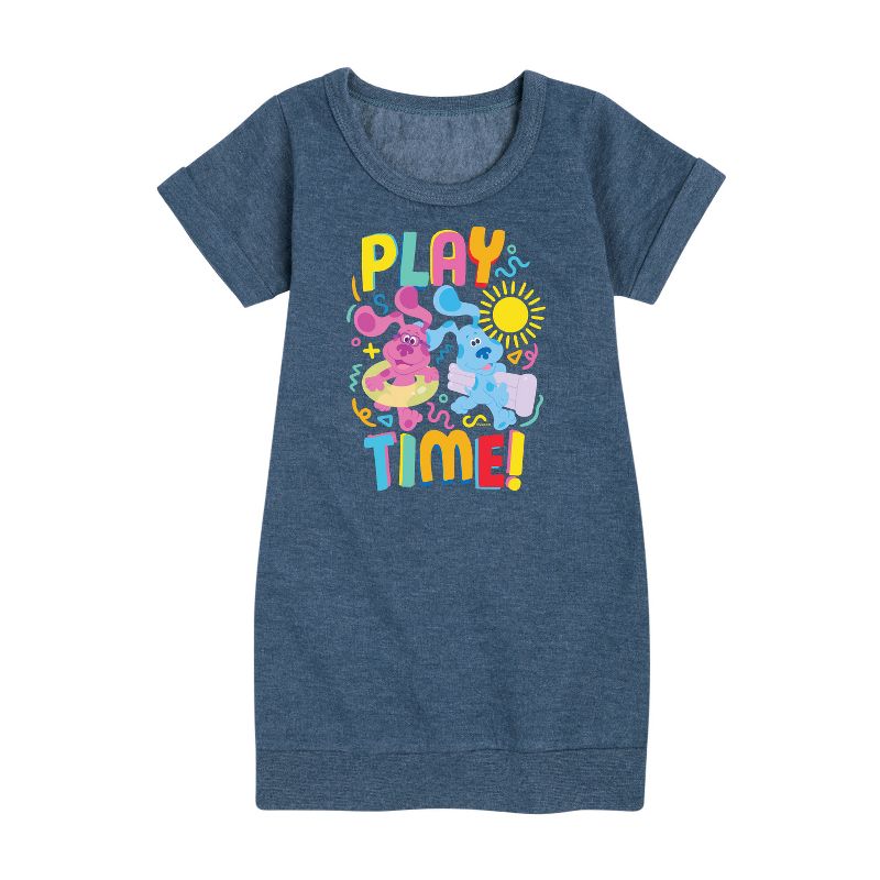 Girls' - Blue's Clues & You! - Play Time Graphic Short Sleeve Fleece Dress