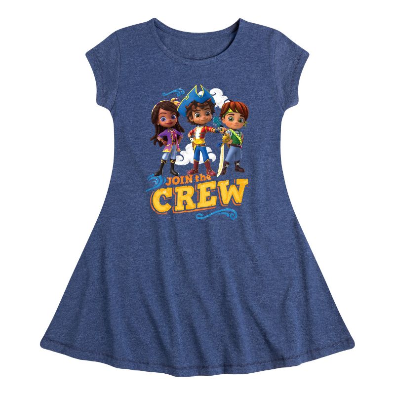 Girls' - Santiago of The Seas - Join The Crew Fit & Flair Cap Sleeve Dress