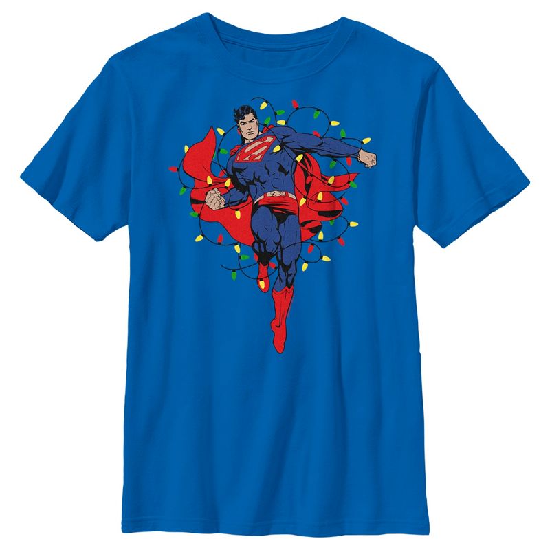Boy's Superman Christmas Lights T-Shirt