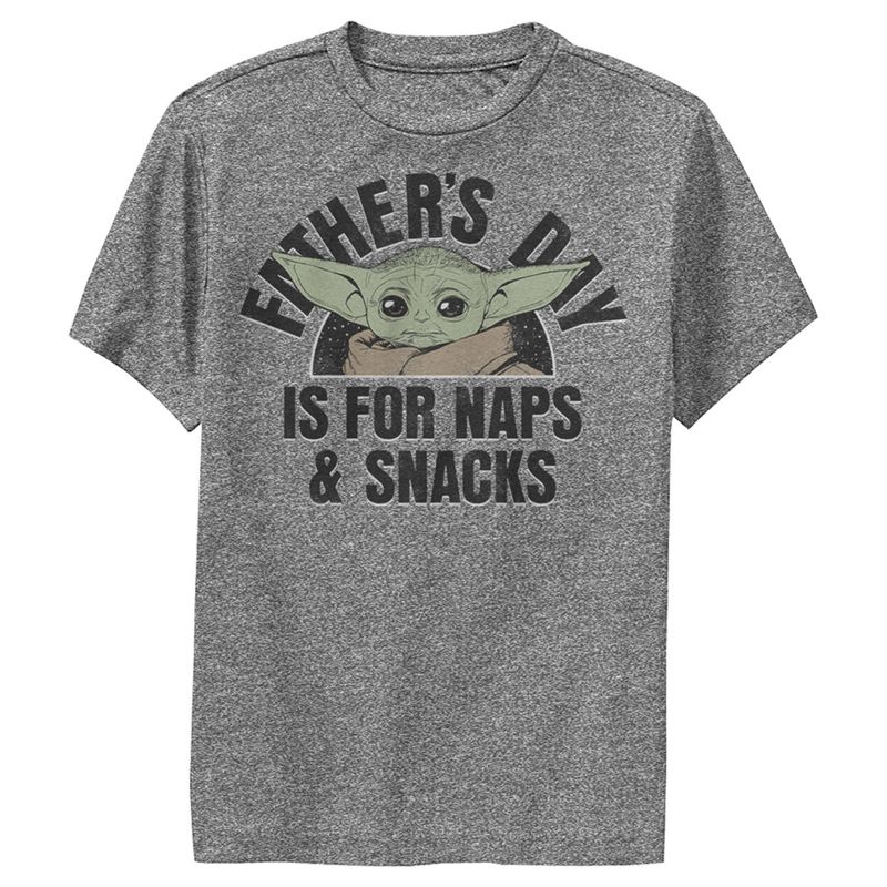 Boy's Star Wars: The Mandalorian Grogu Father's Day is for Naps & Snacks Performance Tee