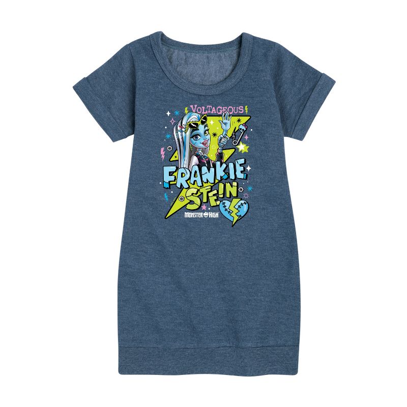 Girls' - Mattel - Frankie Stein Voltageous Graphic Short Sleeve Fleece Dress