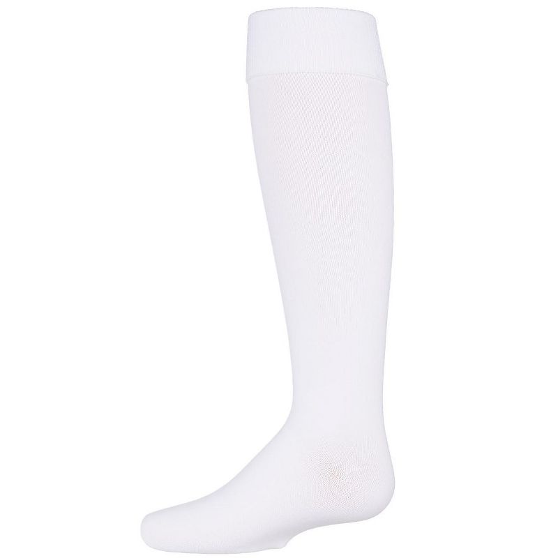 Memoi Girls' Cuffed Opaque Knee High Socks