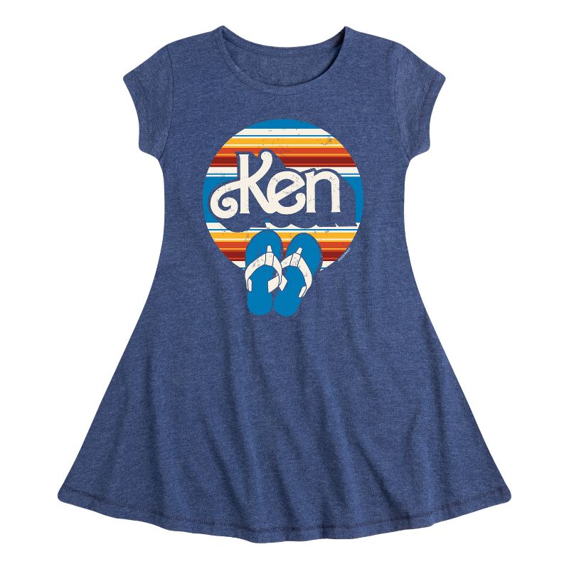 فستان كين فيت آند فلير بأكمام قصيرة للبنات - باربي