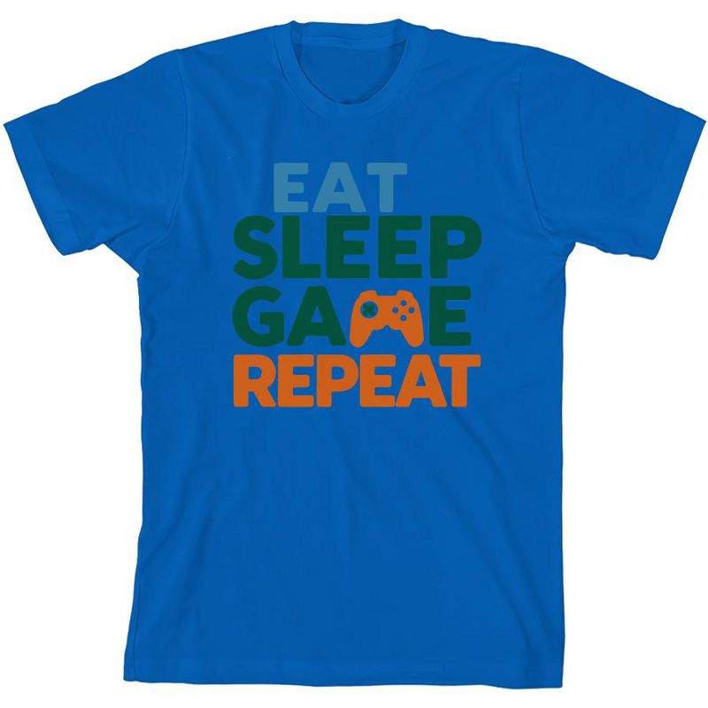 "Eat, Sleep, Game, Repeat" Youth Crew Neck Short Sleeve Tee