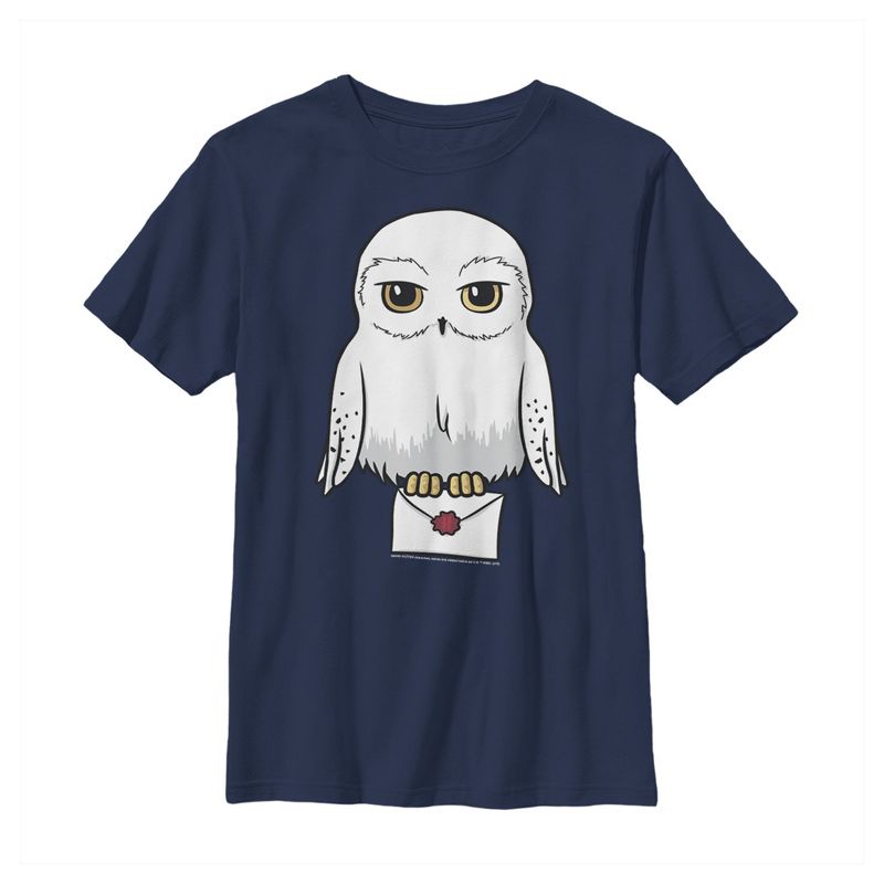 Boy's Harry Potter Cartoon Hedwig Letter T-Shirt