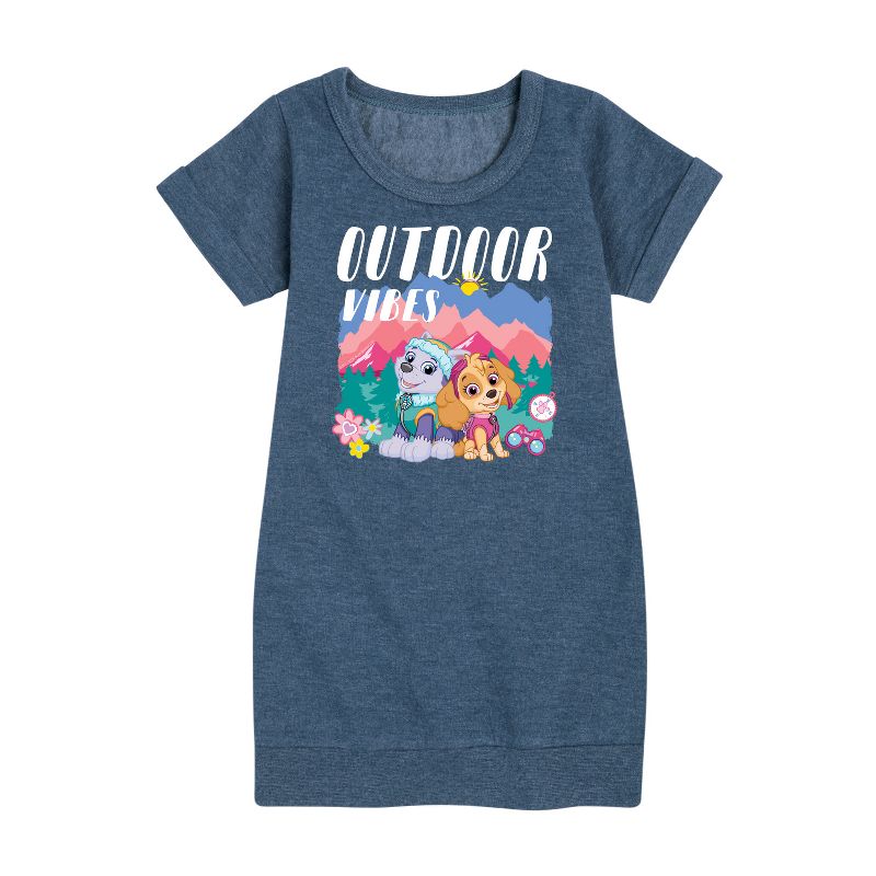 Girls' - Paw Patrol - Outdoor Vibes Graphic Short Sleeve Fleece Dress
