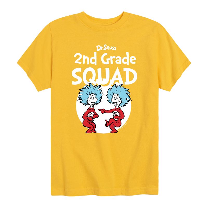 Boys' - Dr. Seuss - 2nd Grade Squad Thing 1 and Thing 2 Short Sleeve Graphic T-Shirt