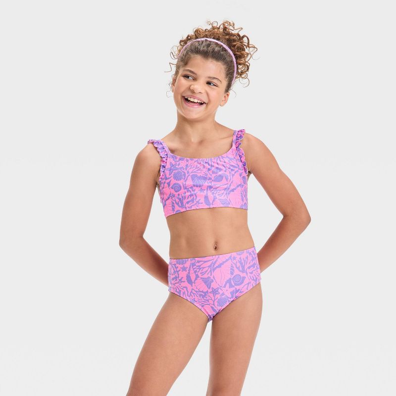 Girls' Seashell Printed Bikini Set - Cat & Jack™ Purple