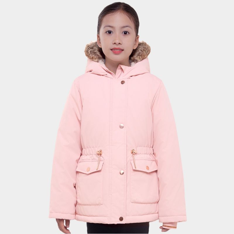 Rokka&Rolla Girls' Hooded Parka Jacket Fleece Lined Winter Coat