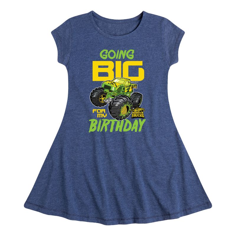 Girls' - Hot Wheels - Going Big For My Birthday Fit & Flair Cap Sleeve Dress