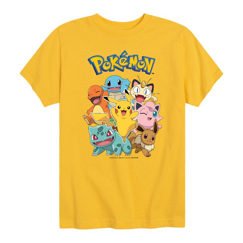 تي شيرت جرافيكي بأكمام قصيرة للأولاد - بوكيمون - بيكاتشو إيفي جيجليباف تشارماندر سكويرتل بولباسور ميوث