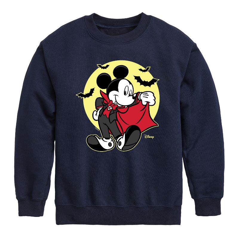 Boys' - Disney - Mickey Vampire Graphic Long Sleeve Fleece Sweatshirt