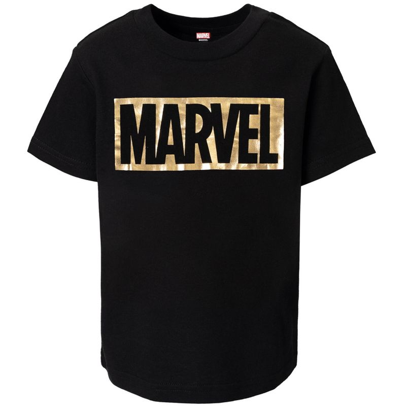 تي شيرت Marvel Avengers بشعار جرافيكي للأطفال الصغار والكبار