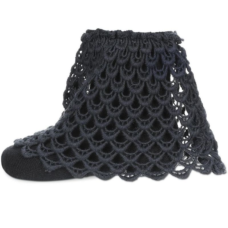 Memoi Lacy Loopsy Girls Cotton Blend Anklet Sock