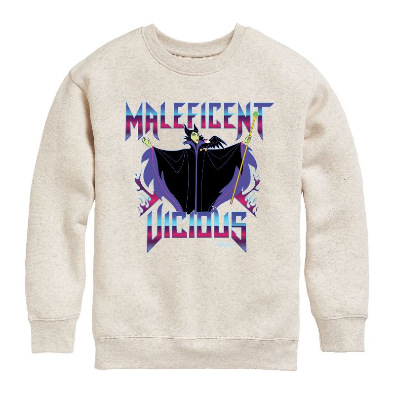 Boys' - Disney Villains - Maleficent Vicious Graphic Long Sleeve Fleece Sweatshirt