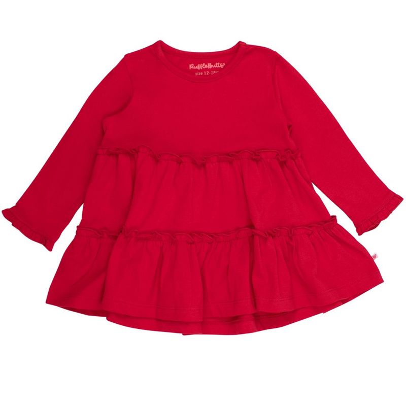 RuffleButts Toddler Girls Knit Ruffle Tiered Tunic