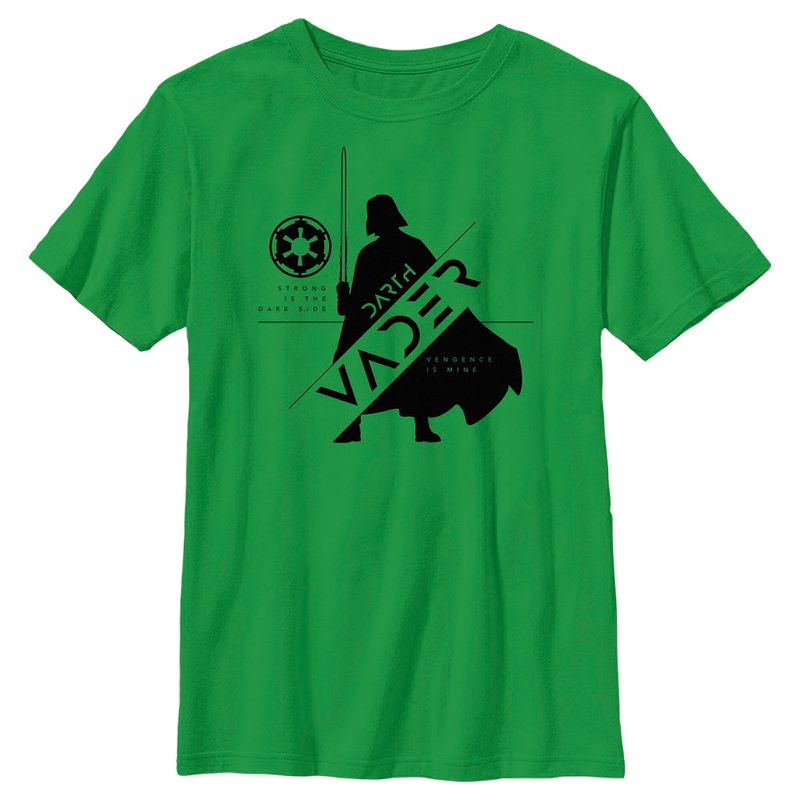 Boy's Star Wars: Obi-Wan Kenobi Darth Vader Strong is the Dark Side Silhouette T-Shirt