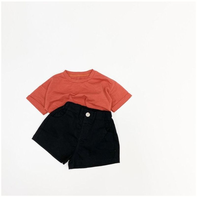 MyKids-USA Baby Boy And Girl Solid Color Basic Denim Shorts With Pockets In Summer