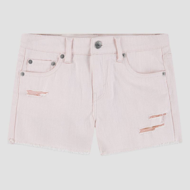 Levi's® Girls' Destructed Denim Shorts - White
