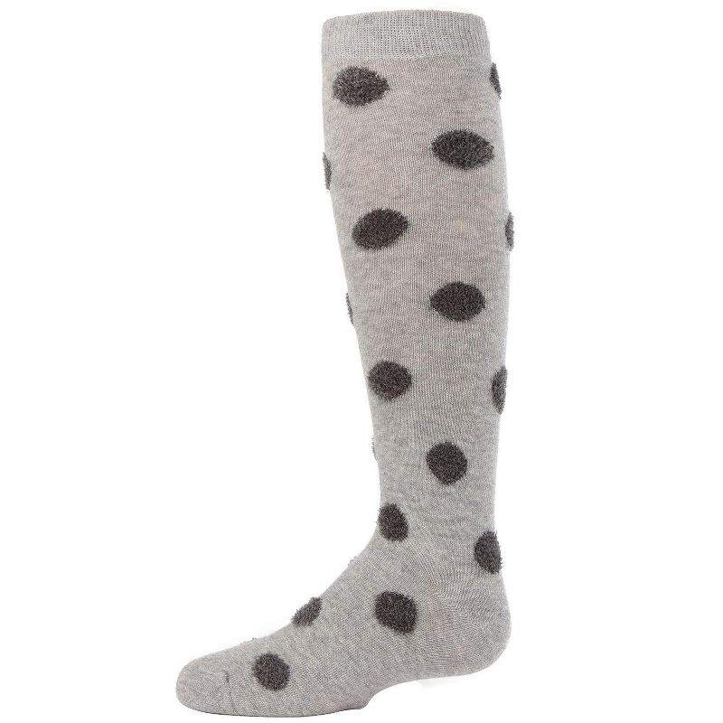 Memoi Fun & Fuzzy Girls Polka Dot Cotton Blend Knee Socks