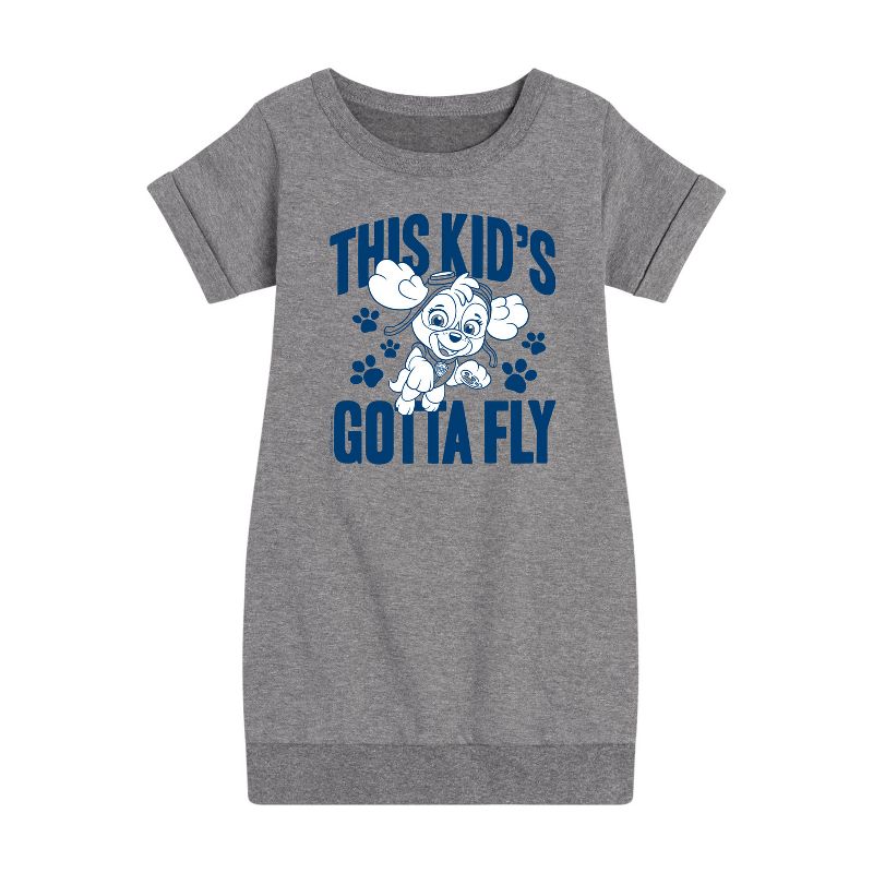 Girls' - Paw Patrol - This Kid's Gotta Fly Graphic Short Sleeve Fleece Dress