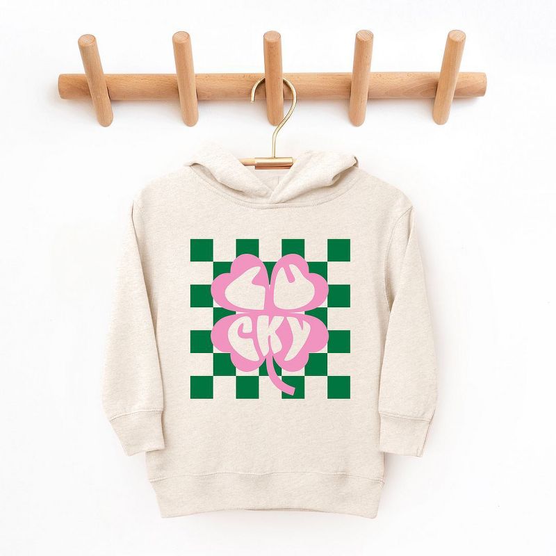 The Juniper Shop Lucky Clover Checkered Toddler Graphic Hoodie