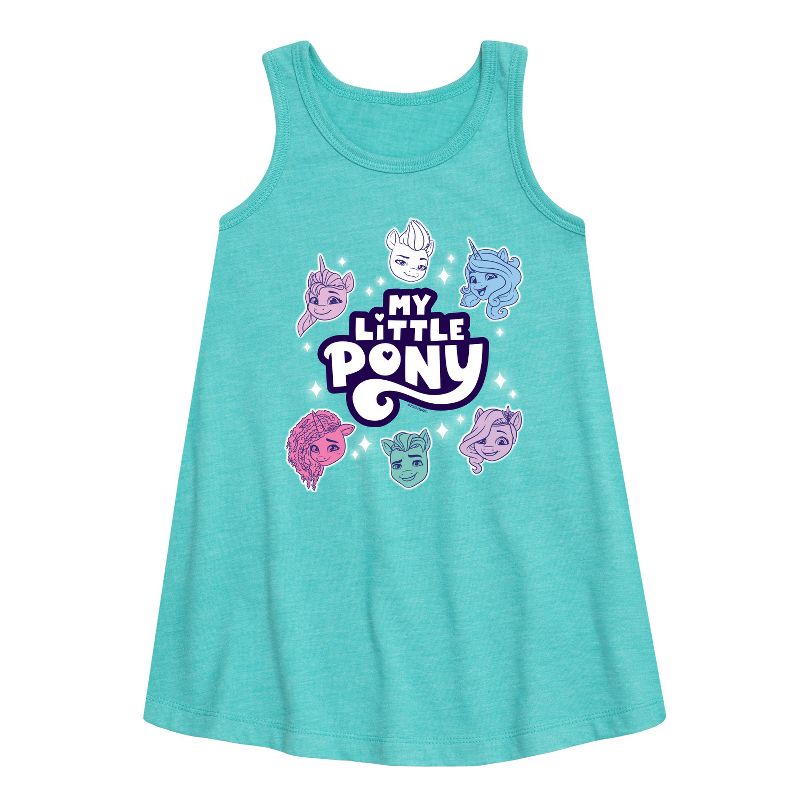 فستان بناتي من ماي ليتل بوني بدون أكمام برسومات وشعارات