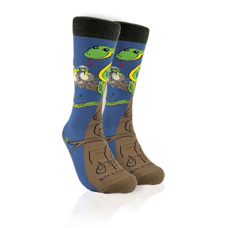 Happy Tree Snake with Babies Socks from the Sock Panda (Men's, Women's Sizes or Tween Sizes)