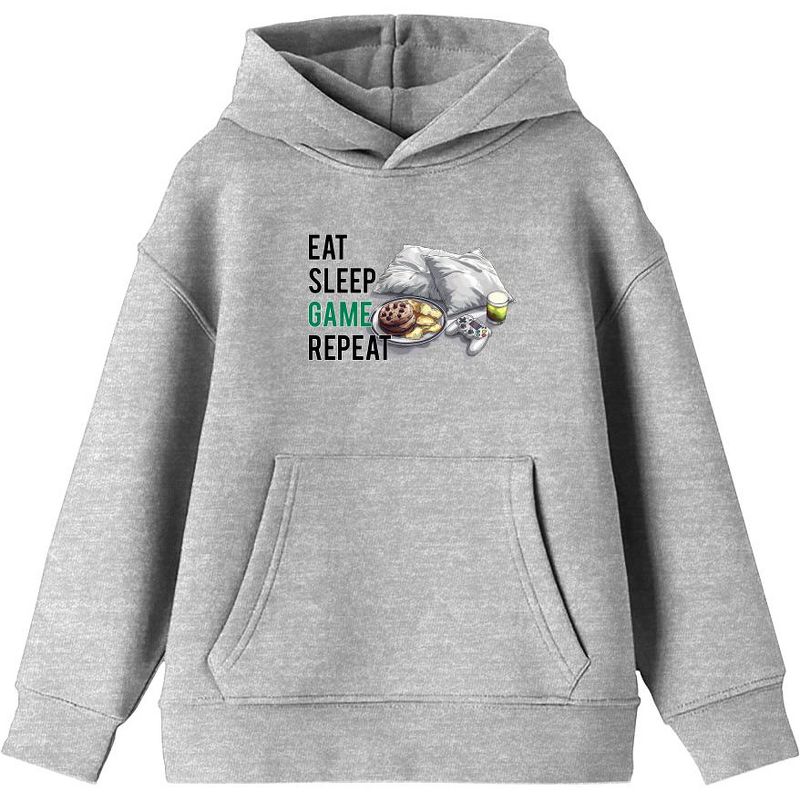 "Eat, Sleep, Game, Repeat" Youth Long Sleeve Hoodie