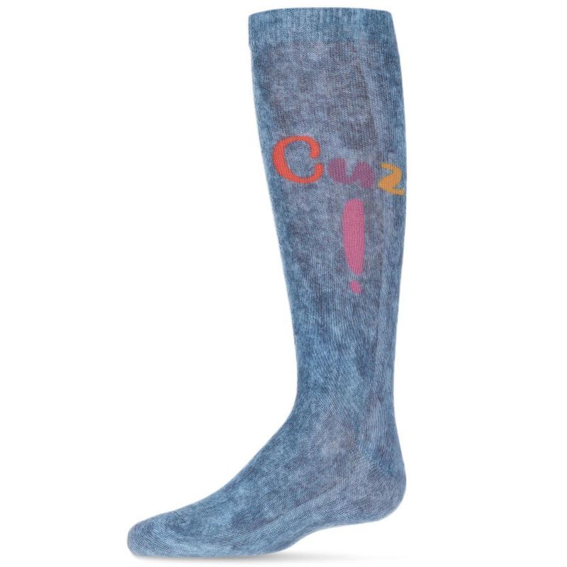 Memoi V Stripe Lurex Cotton Blend Knee High Socks