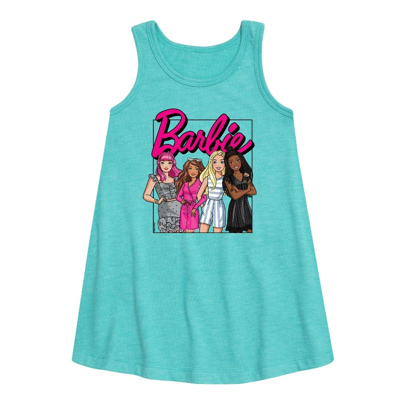 Girls' - Barbie - Girls All Together Graphic Sleeveless Aline Dress