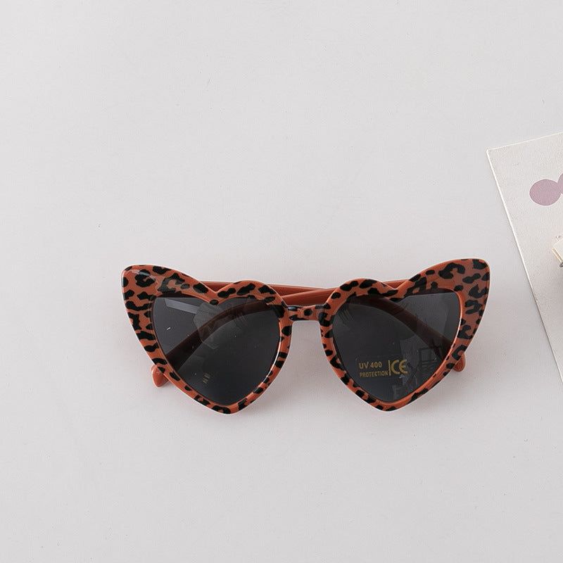 MyKids-USA Leopard Print Pattern Heart Shape Fashion Sunglasses
