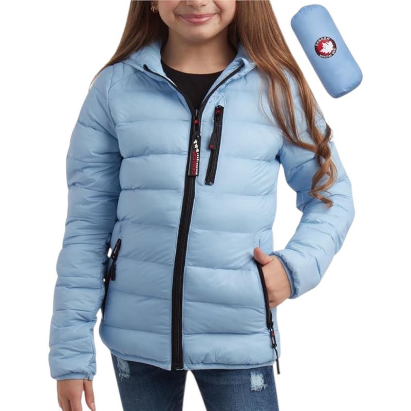 Canada Weather Gear Girls Puffer Jacket - Lightweight Packable Bubble Coat Water Resistant Outerwear Jackets for Girls (7-16)