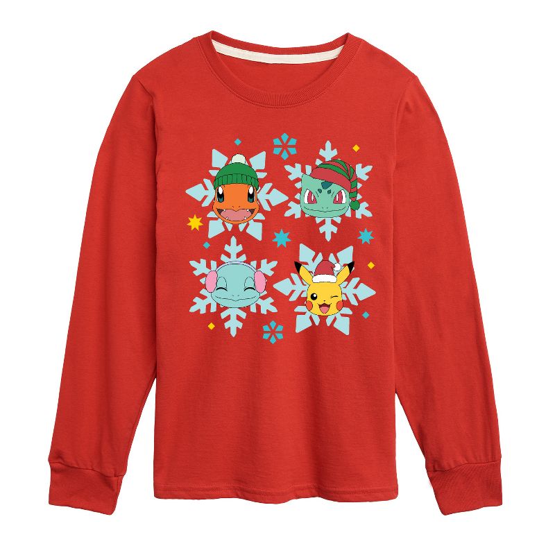 تي شيرت جرافيكي بأكمام طويلة من بوكيمون للأولاد - رقائق بوكي