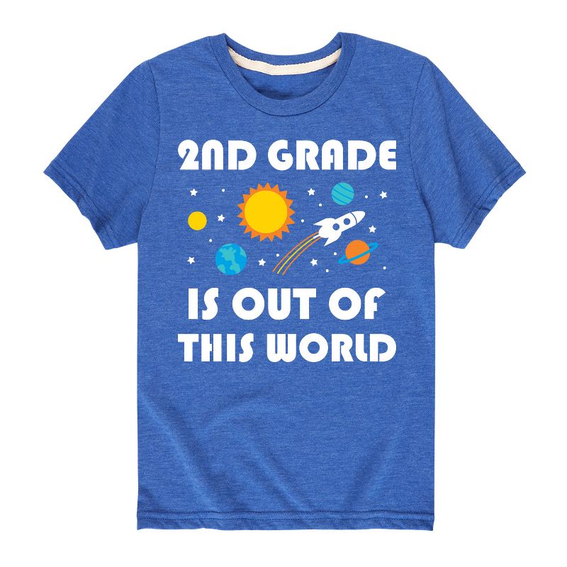 تي شيرت جرافيكي بأكمام قصيرة للصف الثاني من Out Of This World للأولاد - رسالة فورية