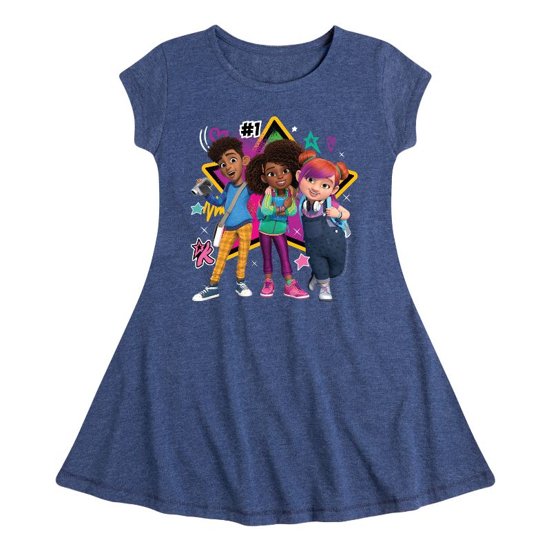 فستان We're All Stars Fit & Flair بأكمام قصيرة للفتيات - عالم كارما -