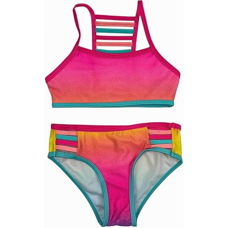 طقم ملابس سباحة كاميكيني من قطعتين بتفاصيل حمالات للفتيات الكبيرات من GO COCO