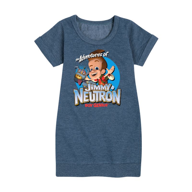 Girls' - Jimmy Neutron - Boy Genius Graphic Short Sleeve Fleece Dress