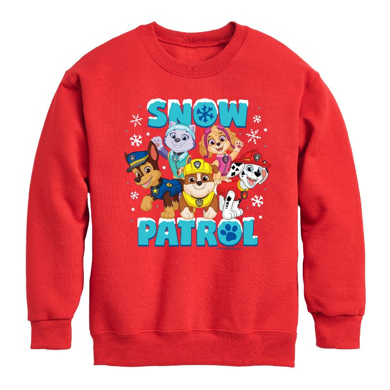 Boys' - Paw Patrol - Snow Patrol Graphic Long Sleeve Fleece Sweatshirt