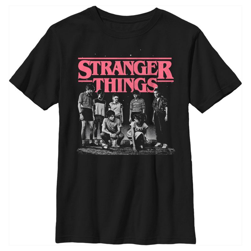 تي شيرت باهت بشعار Stranger Things للأولاد