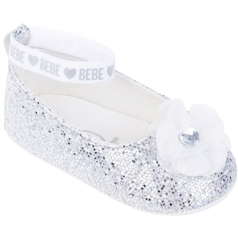 bebe Girl's Shoes - Infant Flats with Glitter and Rhinestone - Flats for Infants