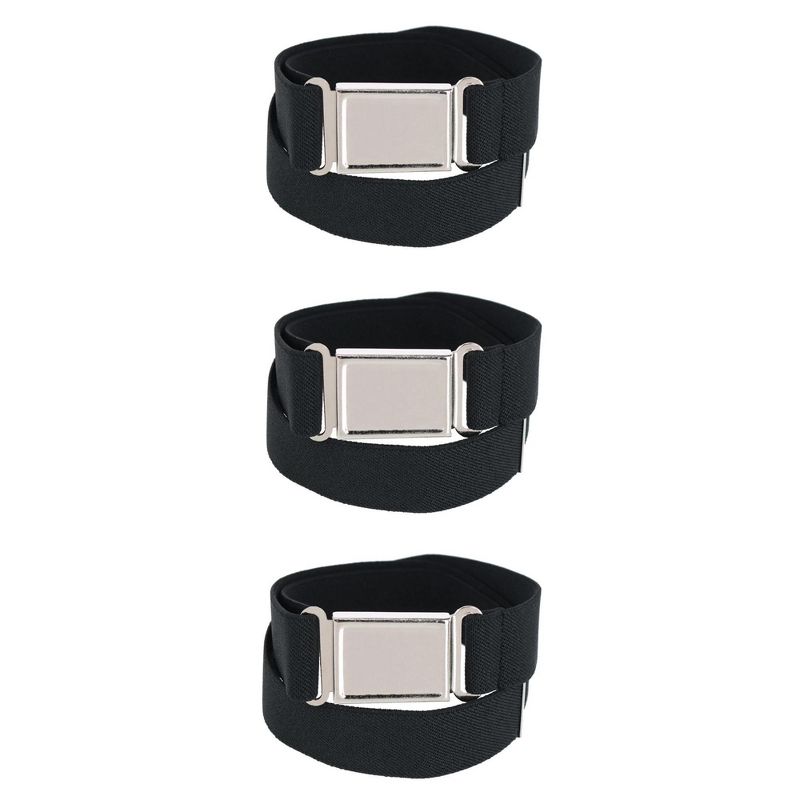 CTM Kids' Adjustable Elastic Belt with Magnetic Buckle (Pack of 3)