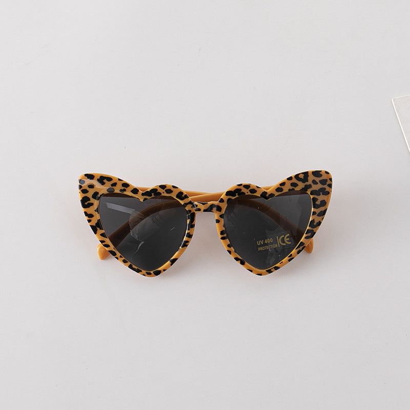 MyKids-USA Leopard Print Pattern Heart Shape Fashion Sunglasses