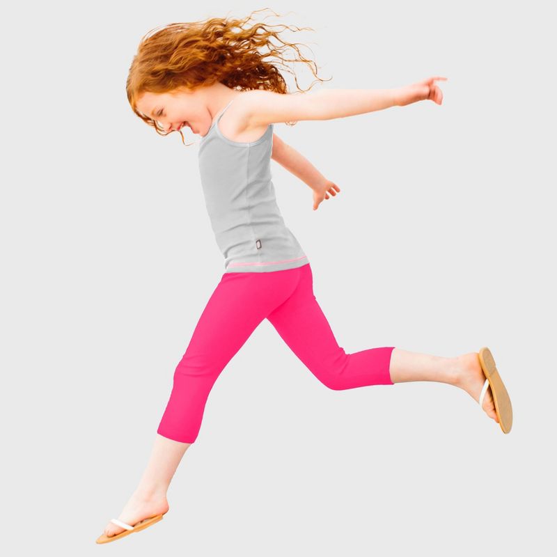 City Threads Girls 100% Cotton Soft Capri Leggings - USA-Made