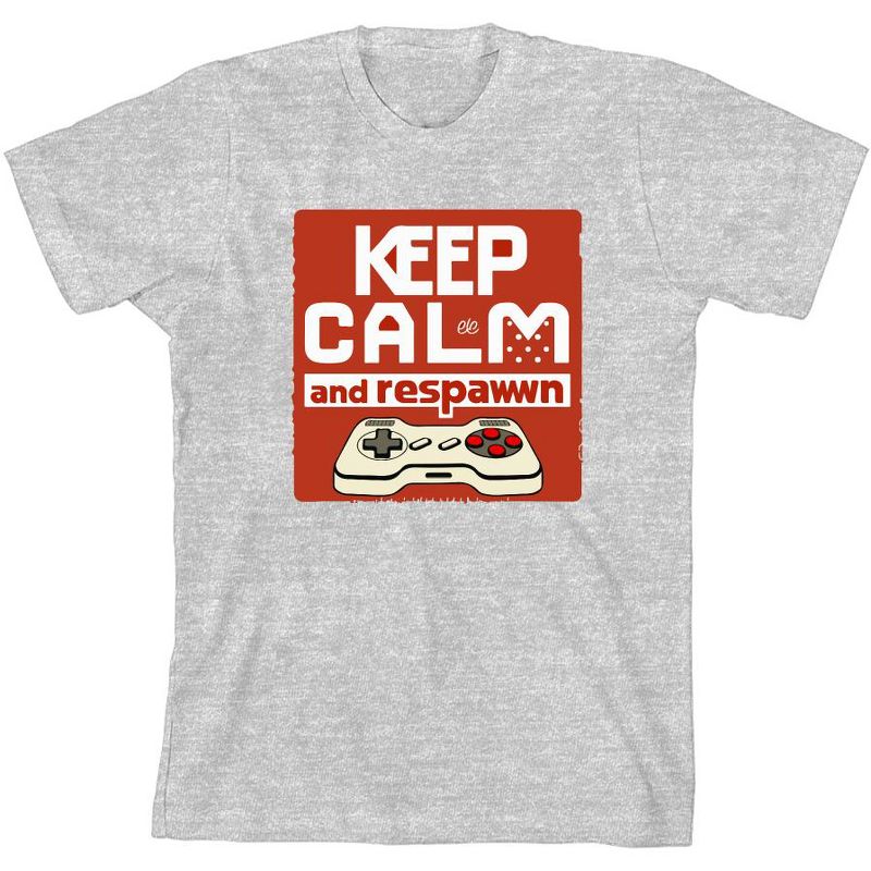 Keep Calm and Respawn Controller Youth Crew Neck Short Sleeve Tee