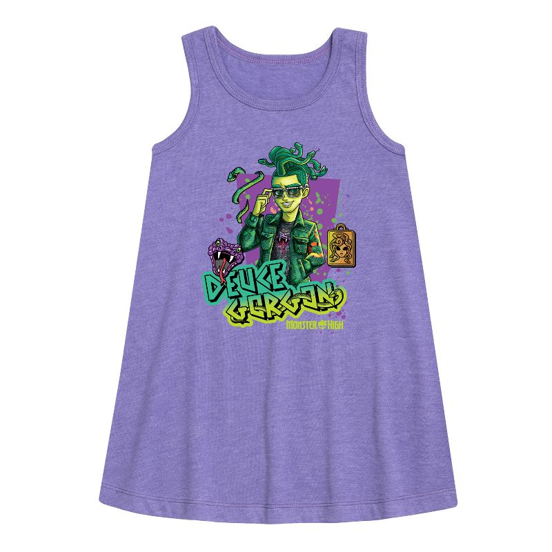 Girls' - Monster High - Deuce Gorgon Graphic Sleeveless Aline Dress
