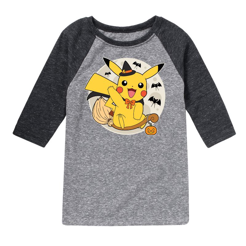 Boys' - Pokémon - Pikachu Moon Witch Raglan Graphic T-Shirt