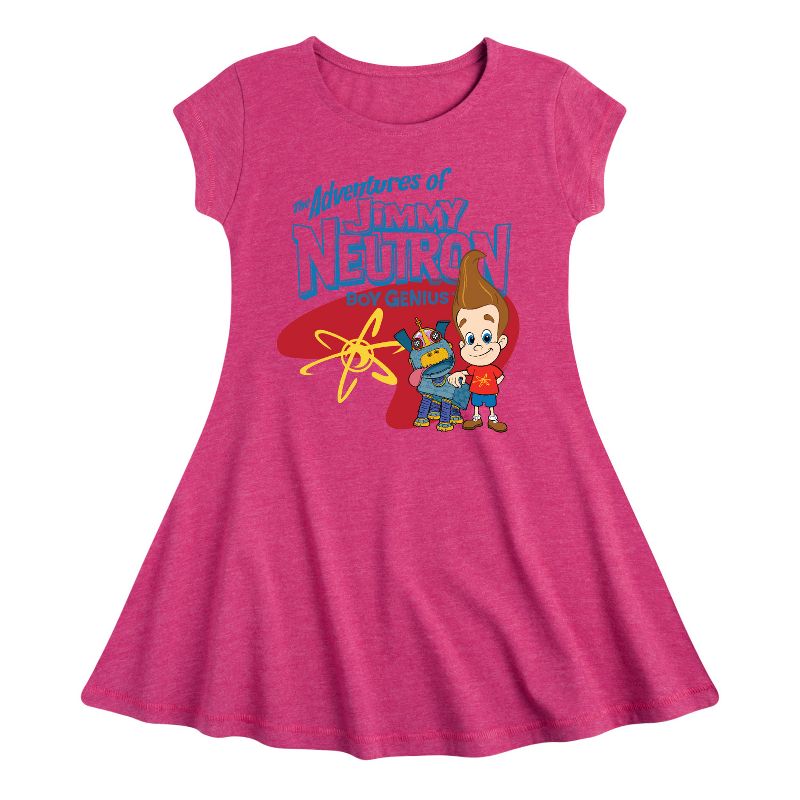 Girls' - Jimmy Neutron - Adventures of Jimmy Neutron Fit & Flair Cap Sleeve Dress