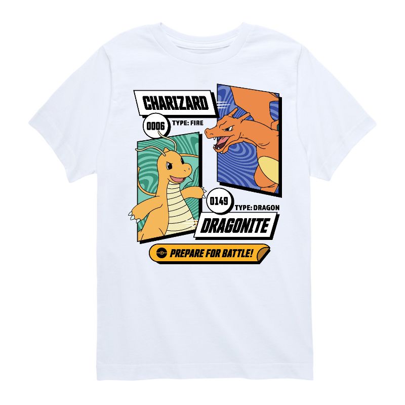 تي شيرت جرافيكي بأكمام قصيرة للأولاد - بوكيمون - دراغونايت وتشاريزارد دراغون باتل