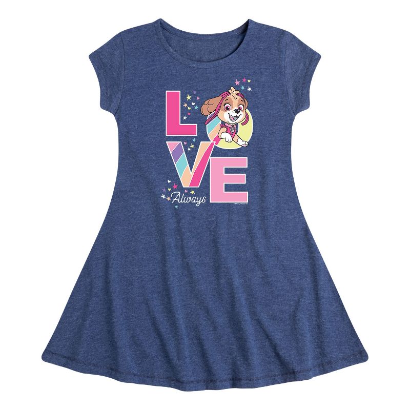 Girls' - Paw Patrol - Skye Love Always Fit & Flair Cap Sleeve Dress
